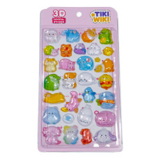 Набір 3D-наліпок "Тікі милі тварини" Tiki Wiki 51369 серії Crystal Tiki Wiki