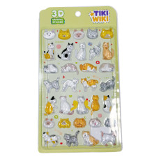 Набір 3D-наліпок "Тікі котики" Tiki Wiki 51429 серії Crystal Tiki Wiki