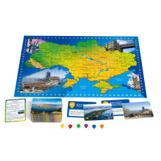 Настільна гра "Вгадай локацію: Україна" R098UA 72 картки, мапа України Rozum