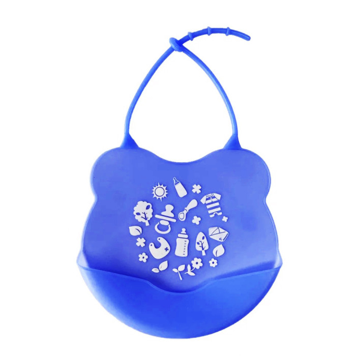 Дитячий слинявчик Міні MGZ-0604 (Deep-Blue) силіконовий Mega Zayka