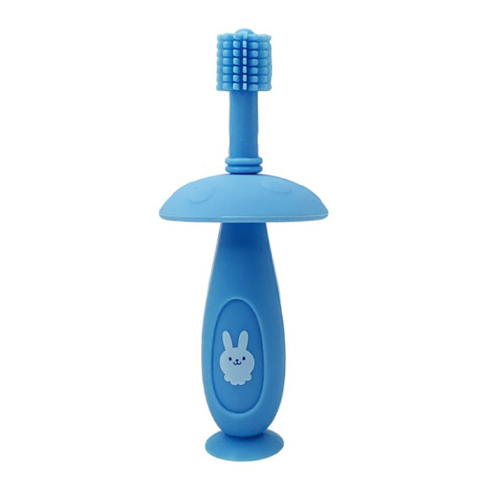 Силіконова зубна щітка Mumlove MGZ-0716(Blue) з обмежувачем Mega Zayka