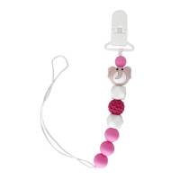 Ланцюжок для пустушки "Слон" MGZ-0508(Pink) силіконовий Mega Zayka
