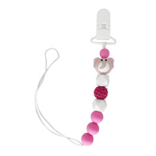 Ланцюжок для пустушки "Слон" MGZ-0508(Pink) силіконовий Mega Zayka