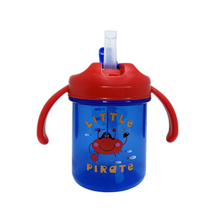 Дитячий поїльник з трубочкою "Little pirate" MGZ-0335 (Red) 280 мл Mega Zayka