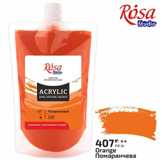 Фарба акрилова Оранжева 323200407 (код 407), 200 мл Rosa