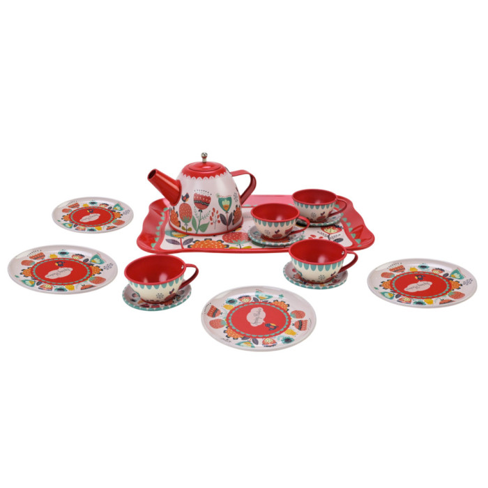 Дитячий набір посуду Tea set 620-C5 метал, 14 предметів Bambi