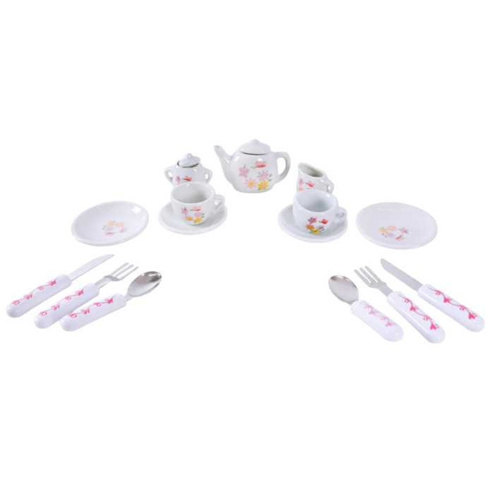 Дитячий набір посуду Tea set 868-E6-1 порцеляна, 17 предметів Bambi