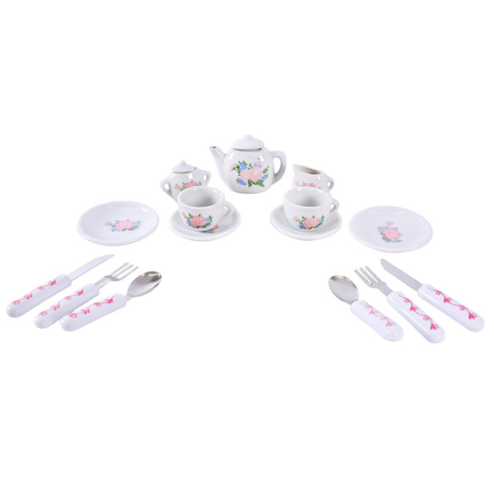 Дитячий набір посуду Tea set 868-E6-2 порцеляна, 17 предметів Bambi