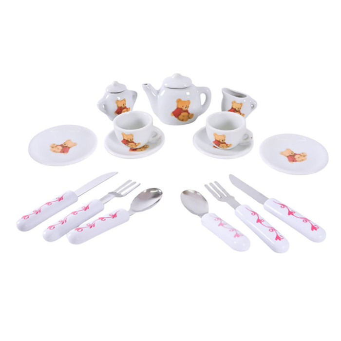 Дитячий набір посуду Tea set 868-E6-4 порцеляна, 17 предметів Bambi