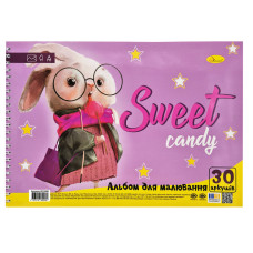 Альбом для малювання "Sweet candy"АП-0309-1, 30 аркушів, пружина Апельсин