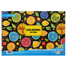 Альбом для малювання "Coloring pattern"АП-0309-6, 30 аркушів, пружина Апельсин