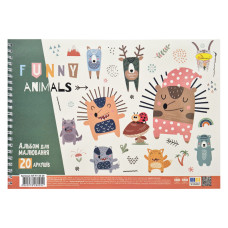 Альбом для малювання Funny animals АП-0308-9, 20 аркушів, 100 г/м2 Апельсин