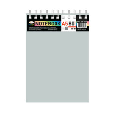 Блокнот А5 В-БП5-80(Gray) 80 аркушів, пружина зверху Апельсин