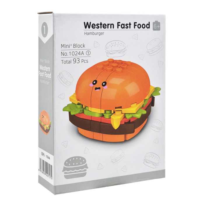 Конструктор дитячий "Western fast food: Hamburger" 1024A-1, пластик, 93 деталі Bambi