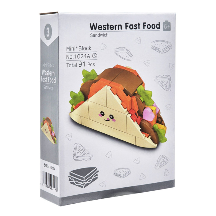 Конструктор дитячий "Western fast food: Sandwich" 1024A-3, пластик, 91 деталь Bambi