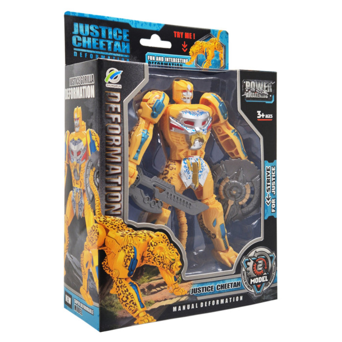 Дитячий робот-трансформер Justice Cheetah 168-85(Yellow) робот-гепард Bambi