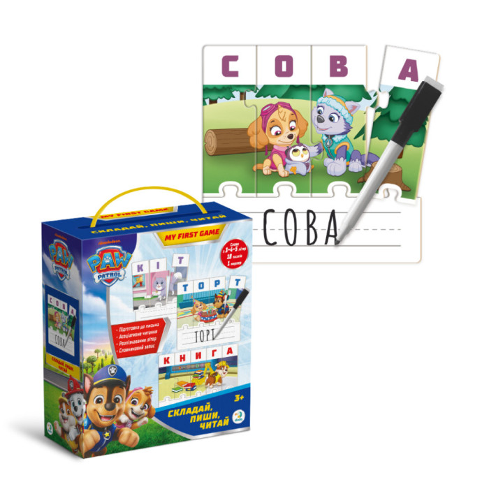 Навчальна гра Paw Patrol "Складай, пиши, читай" 200622 з маркером DoDo Toys