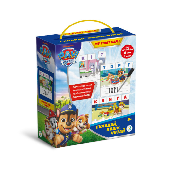 Навчальна гра Paw Patrol "Складай, пиши, читай" 200622 з маркером DoDo Toys
