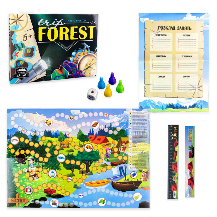 Настільна Гра-бродилка Trip Forest 30553 ігрове поле, 4 фішки, кубик Strateg
