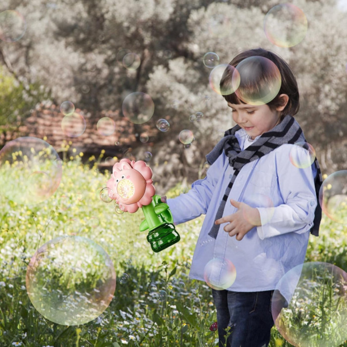 Мильні бульбашки Flower Bubble Machine BJC-5A(Bunny-Pink) зі світлом Bambi