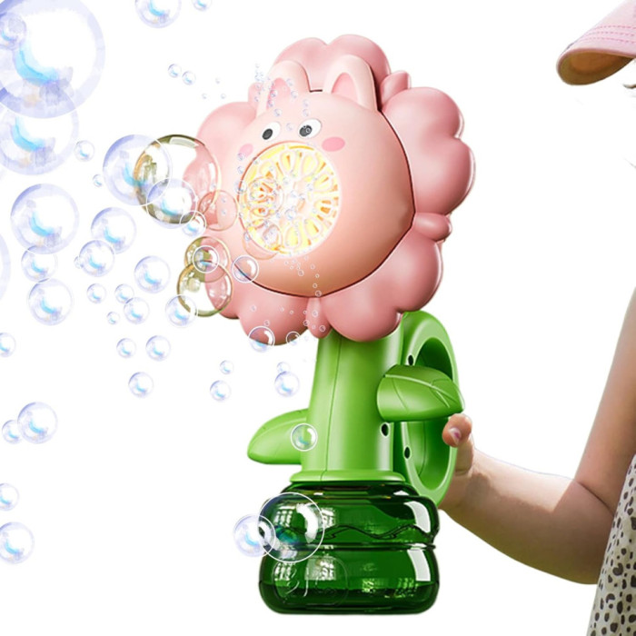 Мильні бульбашки Flower Bubble Machine BJC-5A(Bunny-Pink) зі світлом Bambi