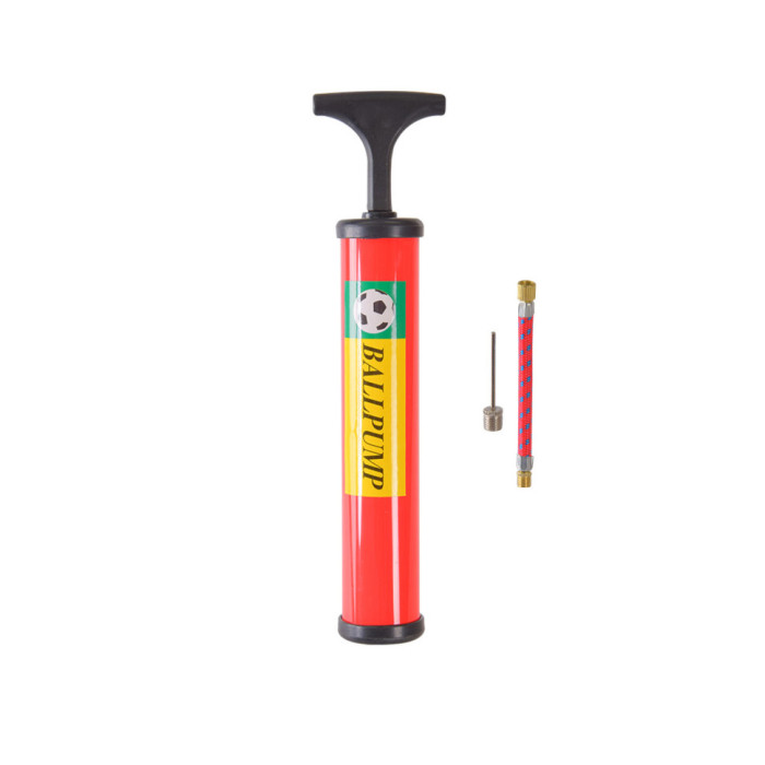 Ручний насос для м'ячів N41504(Red) 25 см, голка для накачування та гнучкий шланг Bambi
