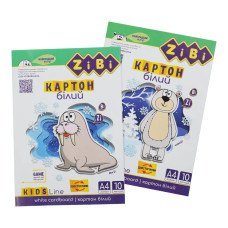 Набір білого двостороннього картону А4 KIDS Line ZB.1991, 180 г/м², 10 аркушів ZiBi