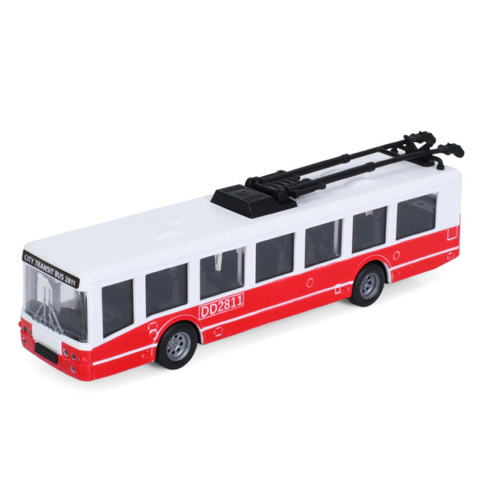 Іграшковий інерційний тролейбус 6336(Red) гумові колеса, 17 см Bambi