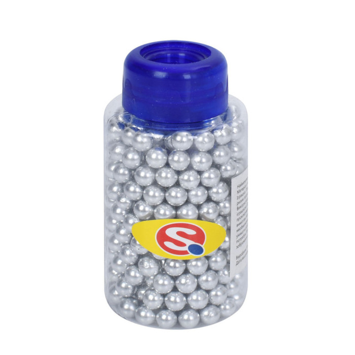 Кульки для дитячої зброї SQU-047(Silver) пластик, 6 мм, 320 шт Bambi
