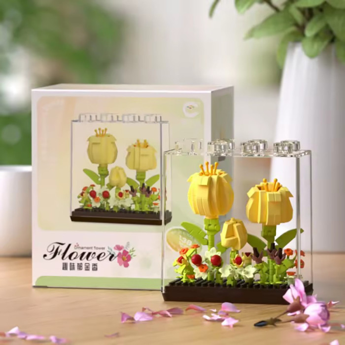 Дитячий Конструктор Ornament Flower 7375 у колбі, 338 деталей Bambi