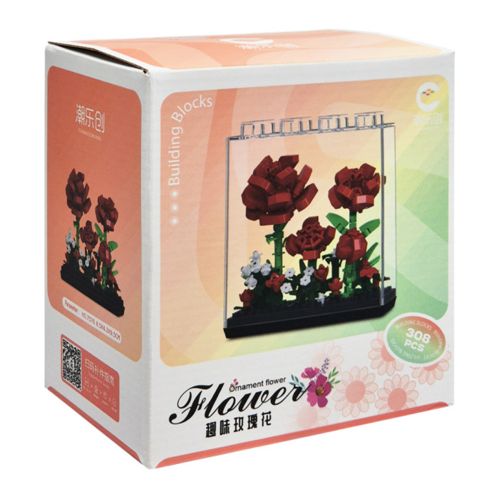 Дитячий Конструктор Ornament Flower 7376 у колбі, 308 деталей Bambi
