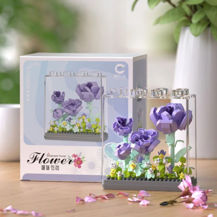Дитячий Конструктор Ornament Flower 7378 у колбі, 308 деталей Bambi