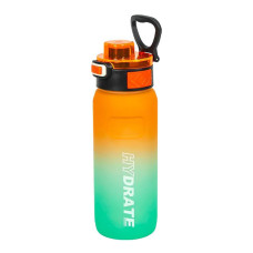 Пляшка для води 2501-SP(Orange-Turquoise) з поильником та кнопкою, 800 мл Bambi