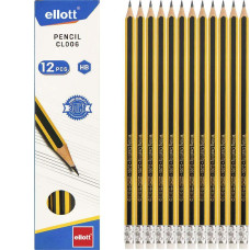 Олівець простий з гумкою Ellott CL006-12 твердість грифеля - HB Ellott