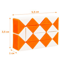 Головоломка Змійка Рубіка IGR67(Orange) маленька 3,5x5,5 см, двокольорова Bambi