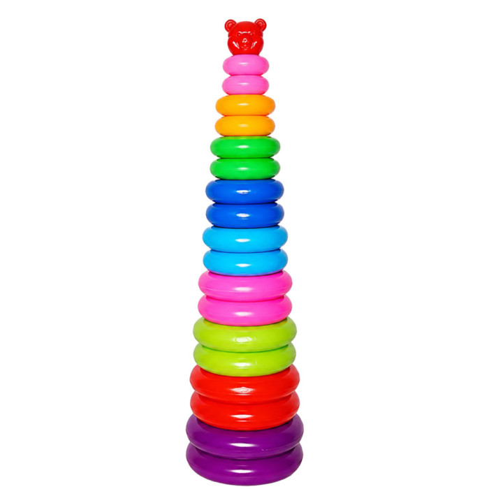 Дитяча розвиваюча пірамідка Ведмедик №5 07015, різнокольорова MToys