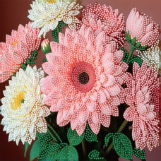 Алмазна мозаїка "Ніжні гербери" YJB3030-09 неповна викладка 30х30 см Strateg