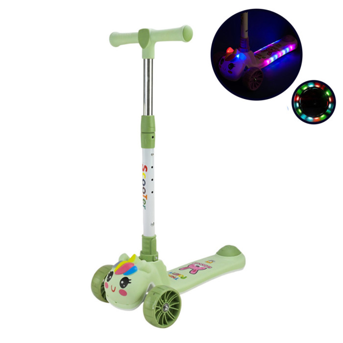Дитячий самокат триколісний SC2619(Green) колеса PU, з музикою та світлом EXTREME