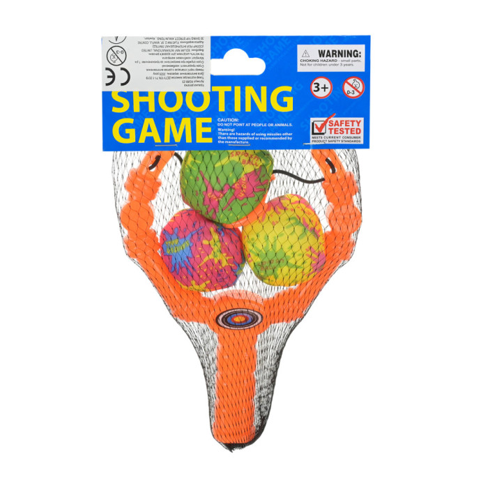 Дитяча Рогатка XG88-23(Orange) 3 м'які кульки, в сітці Bambi