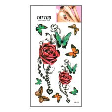 Тимчасове татуювання "Троянди - Метелик Tattoo" 1020-HM1203 Bambi