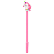 Ручка дитяча з іграшкою "Єдиноріг" A1101(Pink) гелева, синя Bambi