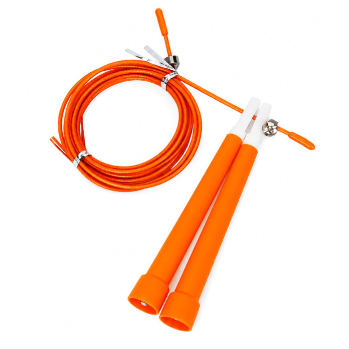 Скакалка швидкісна MS 3765(Orange) 290 см, ручка пластик, мотузка гума+метал Bambi