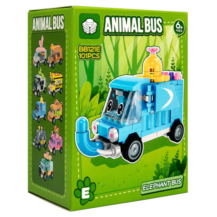 Дитячий конструктор Elephant Bus BB121E-E серії "Animal Bus", 101 деталь Bambi
