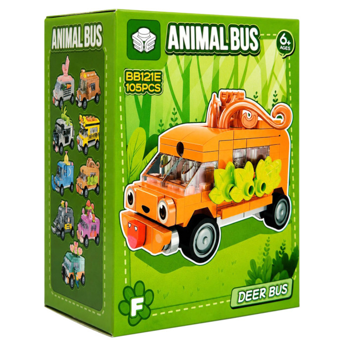 Дитячий конструктор Deer Bus BB121E-F серії "Animal Bus", 105 деталей Bambi