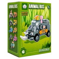 Дитячий конструктор Rhino Bus BB121E-G серії "Animal Bus", 104 деталі Bambi