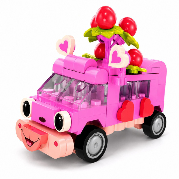 Дитячий конструктор Pink Bear Bus BB121E-H серії "Animal Bus", 112 деталей Bambi