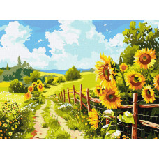 Картина за номерами "Стежка серед соняхів" KHO6442, 30x40 см Идейка