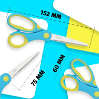 Ножиці дитячі KIDS Line ZiBi ZB.5015-02, 152 мм з гумовими вставками ZiBi