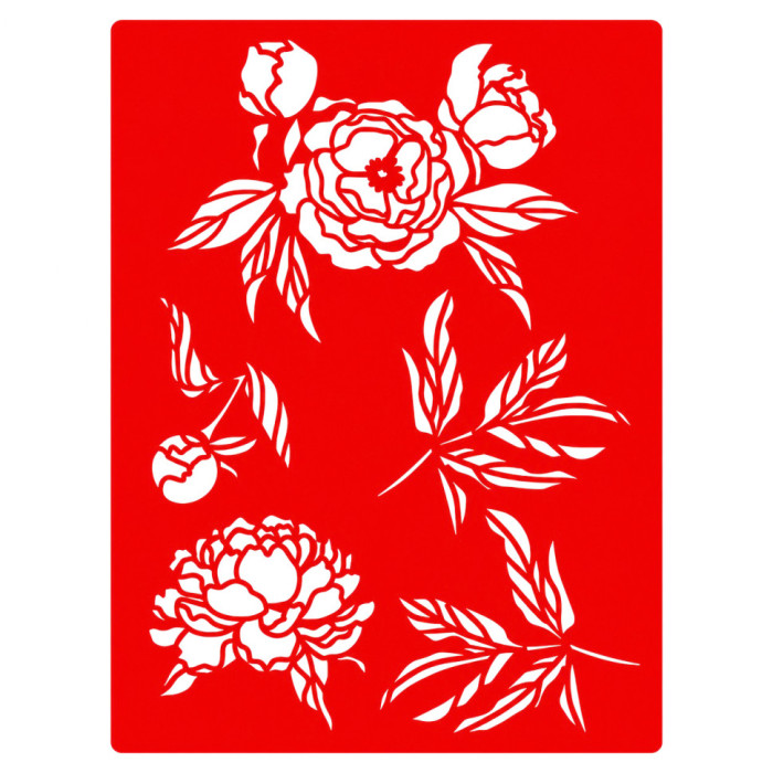 Трафарет багаторазовий "Peony garden #417" FDTR 417, 15x20 см Fabrika Decoru