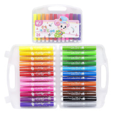 Набір фломастерів "Water color pen" 229-24(Pink) 24 кольори, у пластиковому боксі Bambi